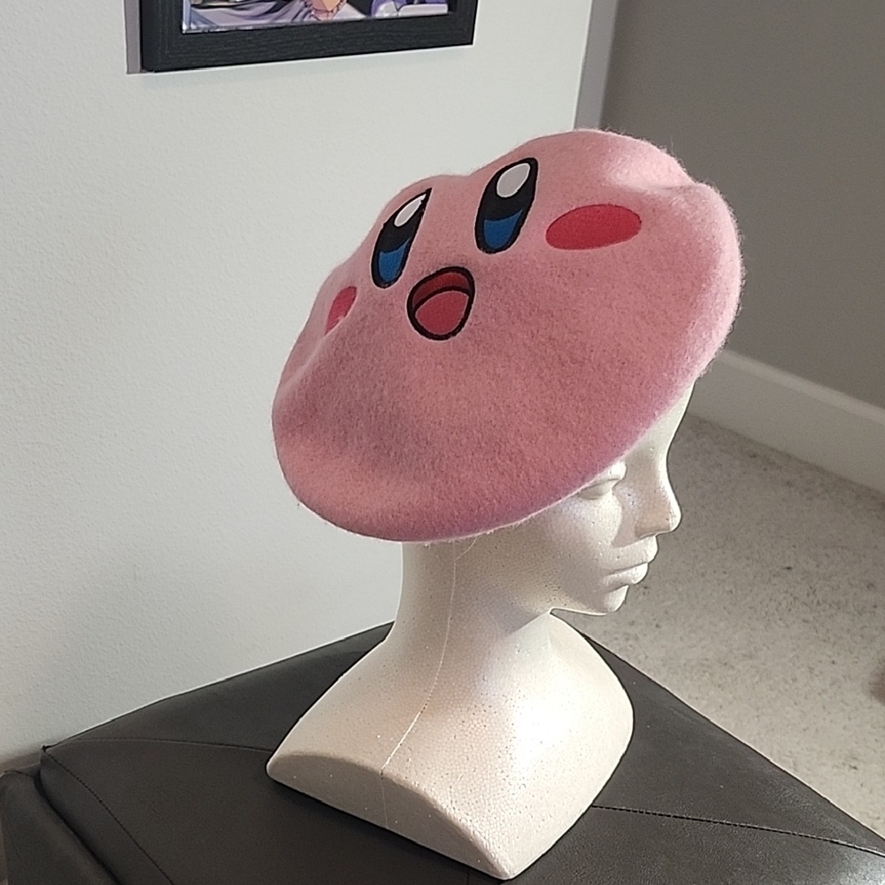 Plush Pink Kirby Beret Hat